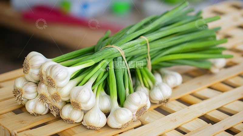 高清大图下载【趣麦麦图】蒜苗实拍