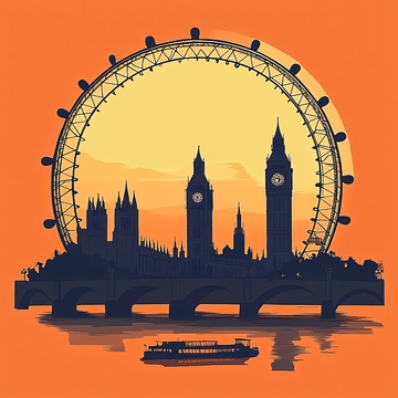 伦敦插画宣传素材背景5