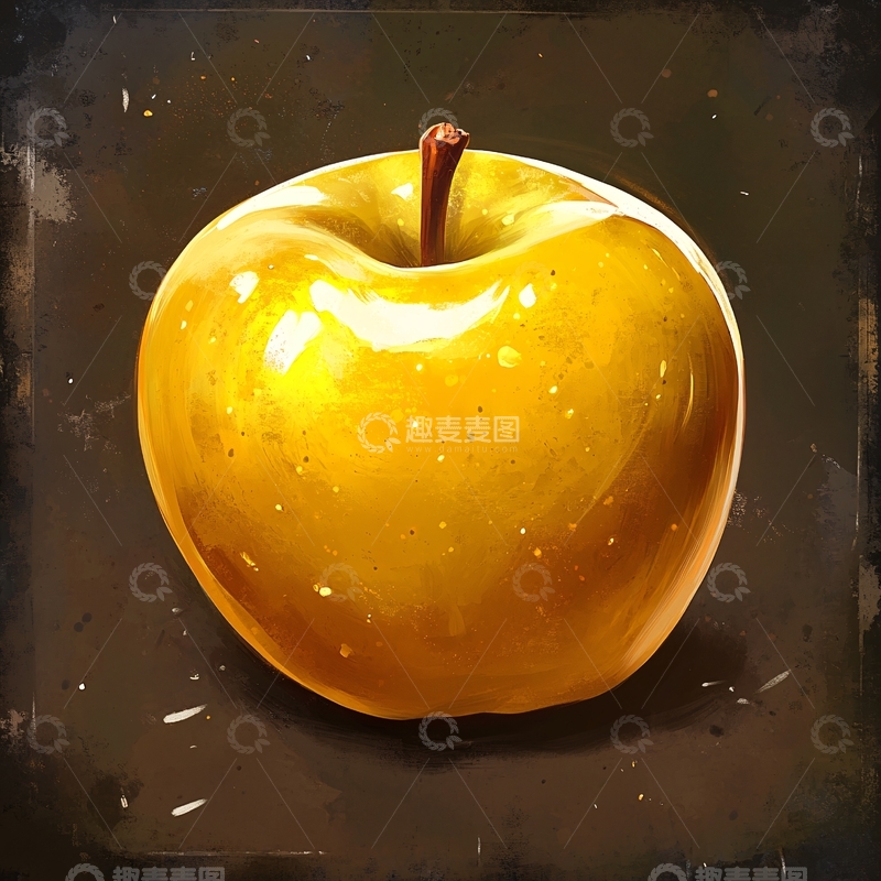 高清大图下载【趣麦麦图】金帅苹果插画