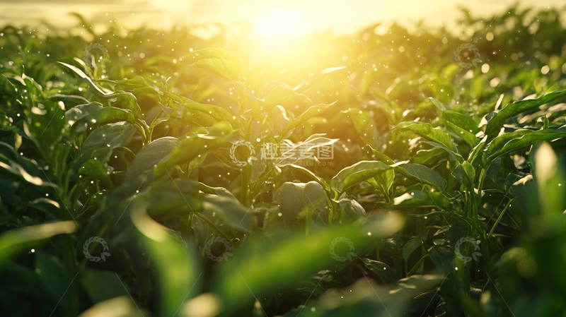 高清大图下载【趣麦麦图】庄稼地日出