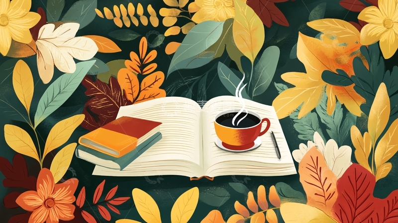 高清大图下载【趣麦麦图】-书本植物插画3