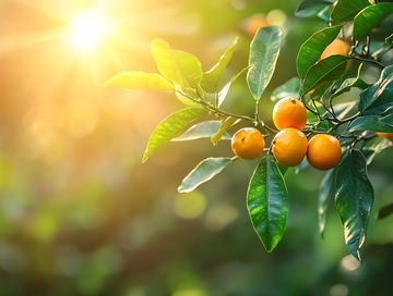 阳光下的金桔