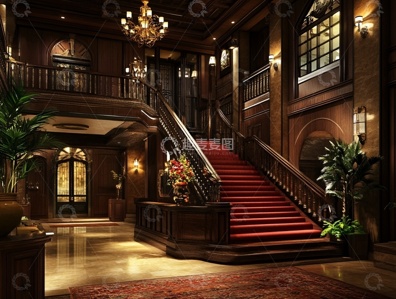 高清大图下载【趣麦麦图】-复式大厅场景1