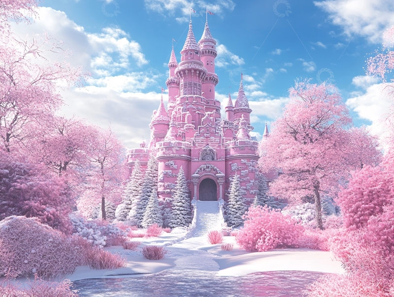高清大图下载【趣麦麦图】梦幻粉红色城堡1