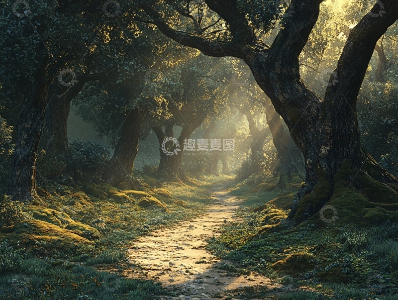 高清大图下载【趣麦麦图】唯美大树小路2