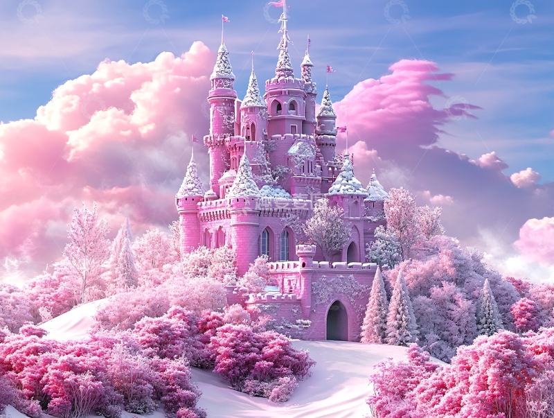 高清大图下载【趣麦麦图】梦幻粉红色城堡3