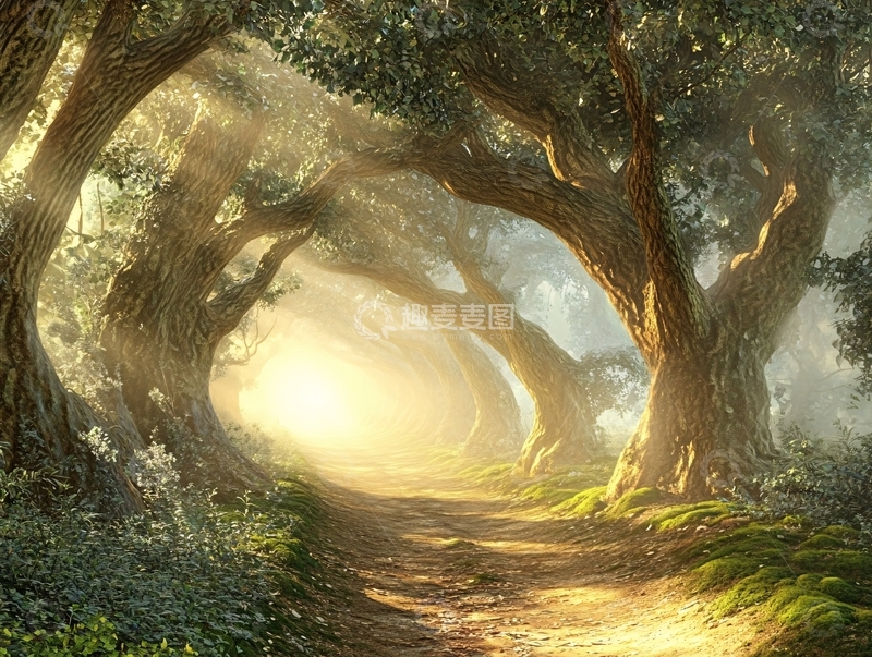 高清大图下载【趣麦麦图】唯美大树小路1