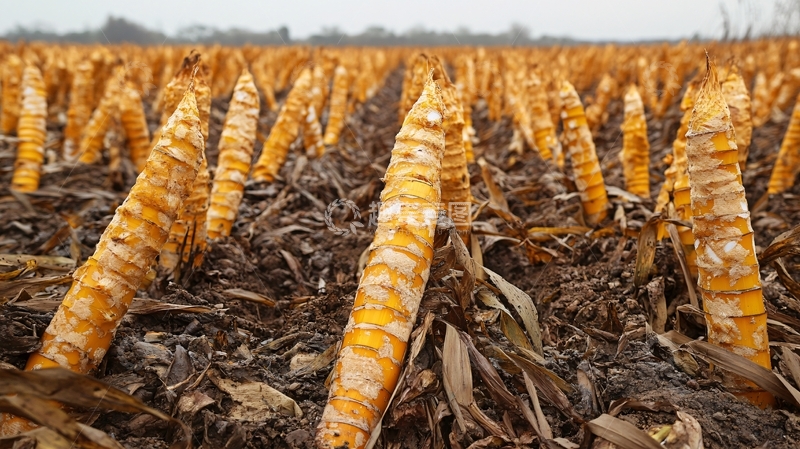 高清大图下载【趣麦麦图】秋收后的庄稼