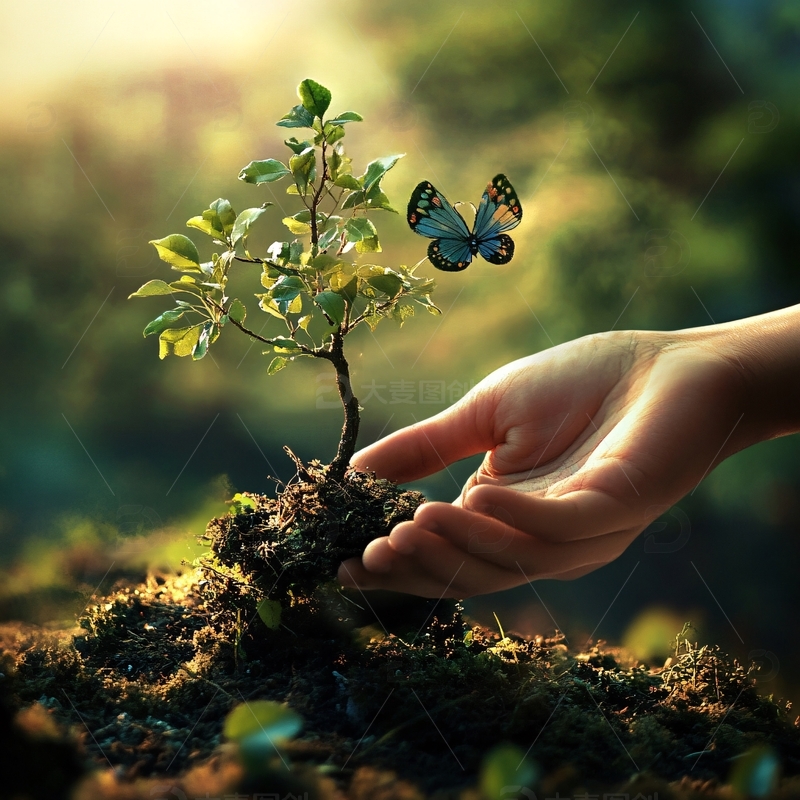 高清大图下载【趣麦麦图】希望小树苗