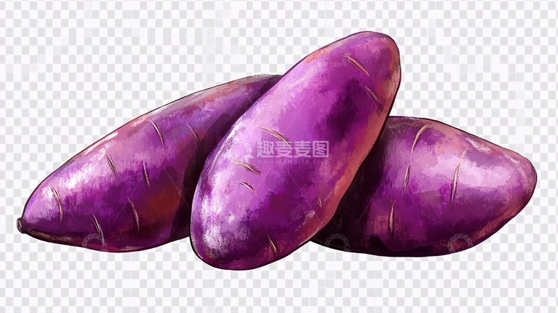 高清大图下载【趣麦麦图】地瓜紫薯插画