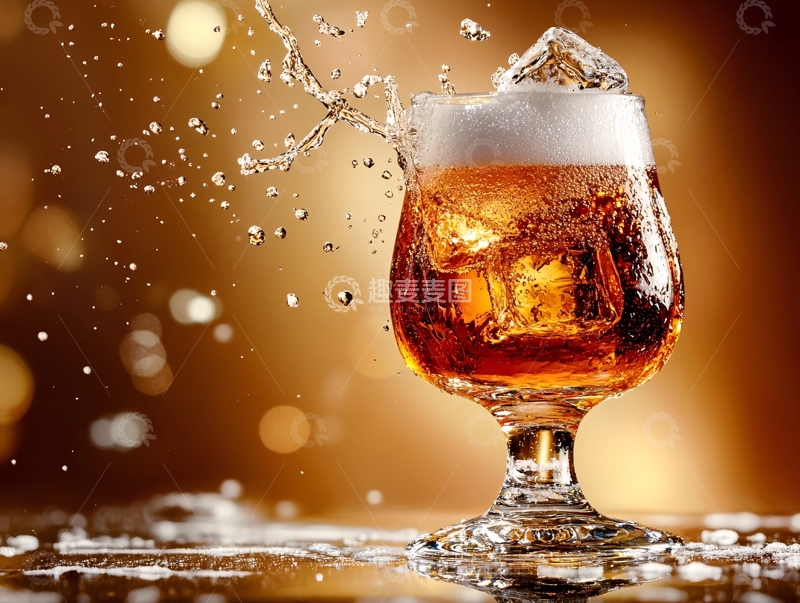 高清大图下载【趣麦麦图】啤酒水花质感特效6