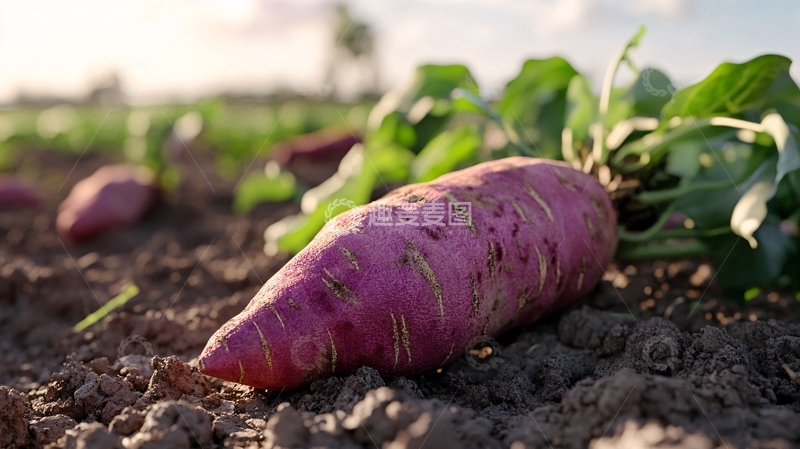 高清大图下载【趣麦麦图】新鲜地里的红苕1