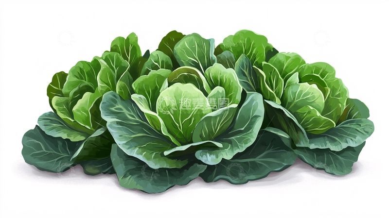 高清大图下载【趣麦麦图】卷心菜插画2