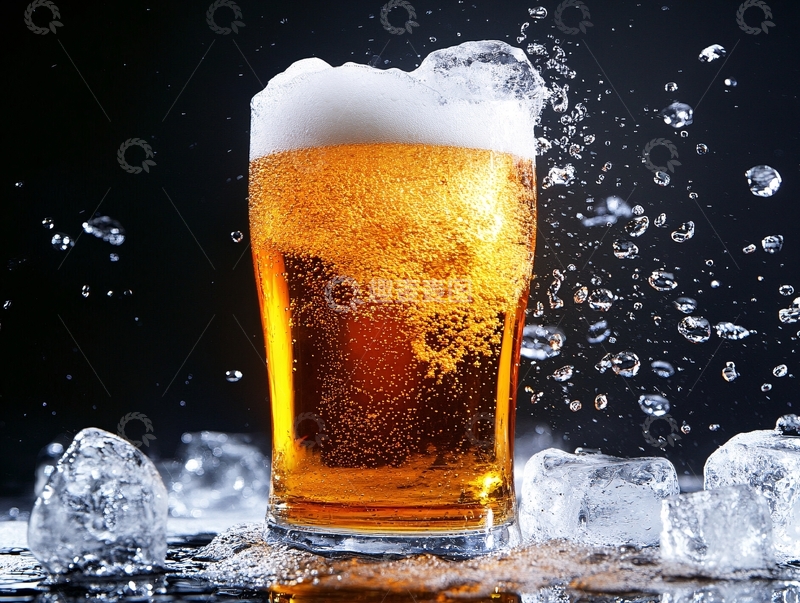 高清大图下载【趣麦麦图】啤酒水花质感特效4