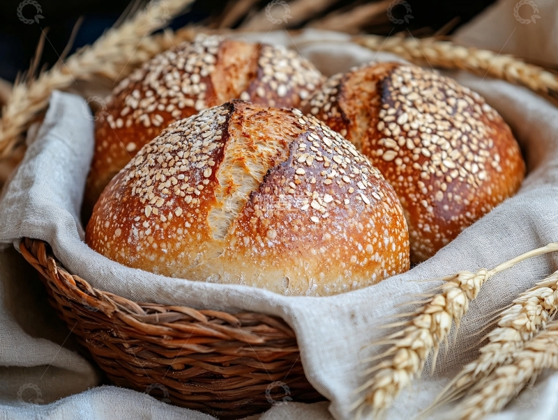 高清大图下载【趣麦麦图】小麦芝麻包