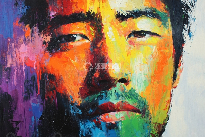 高清大图下载【趣麦麦图】丙烯肖像画1