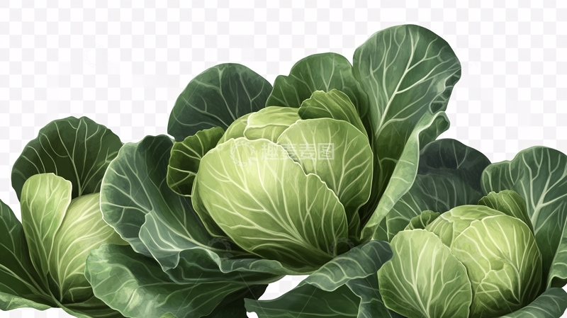 高清大图下载【趣麦麦图】卷心菜插画5