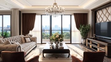 大气客厅落地门窗场景5