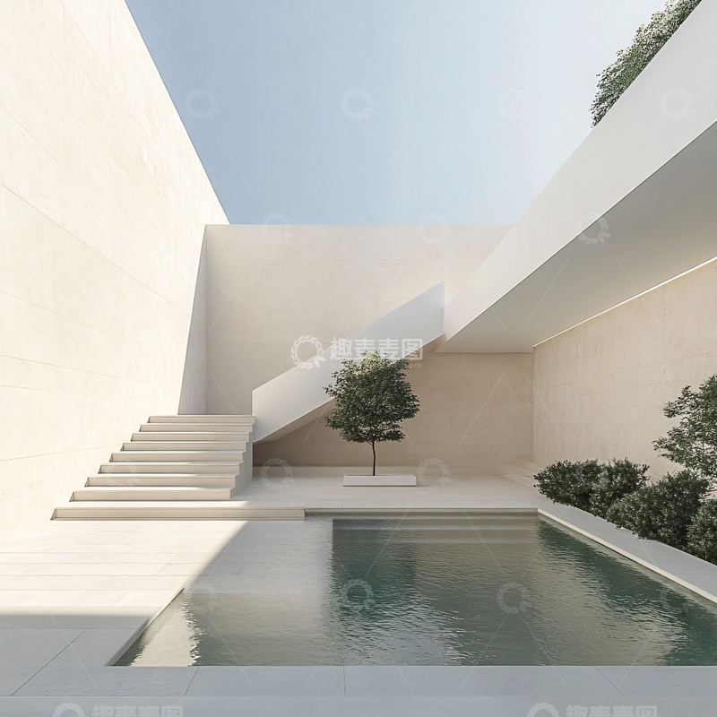 高清大图下载【趣麦麦图】极简主义庭院1