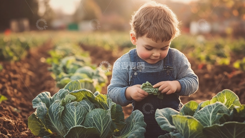 高清大图下载【趣麦麦图】采摘菜叶