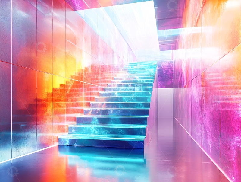 高清大图下载【趣麦麦图】炫彩楼梯