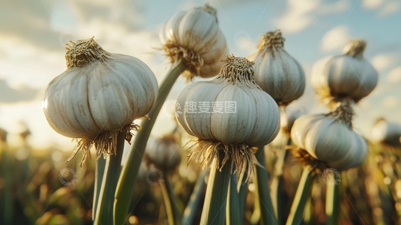 高清大图下载【趣麦麦图】阳光下的大蒜头1