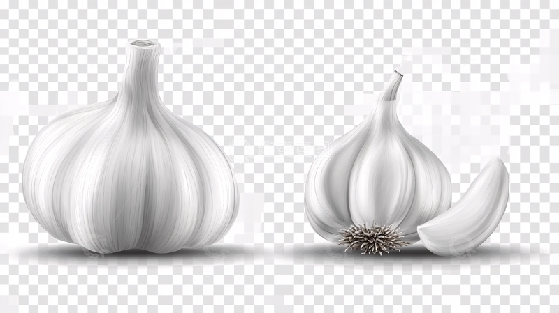 高清大图下载【趣麦麦图】白皮大蒜头