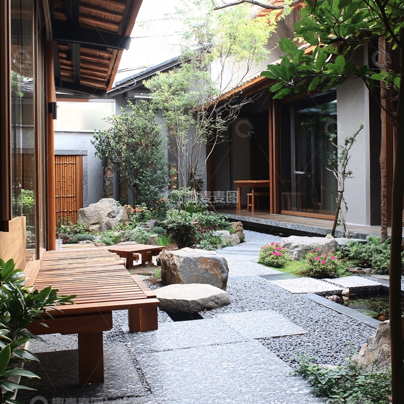 高清大图下载【趣麦麦图】日式小庭院