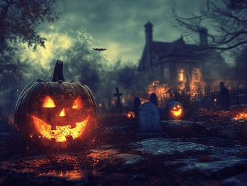 万圣节南瓜灯笼鬼屋图片大全