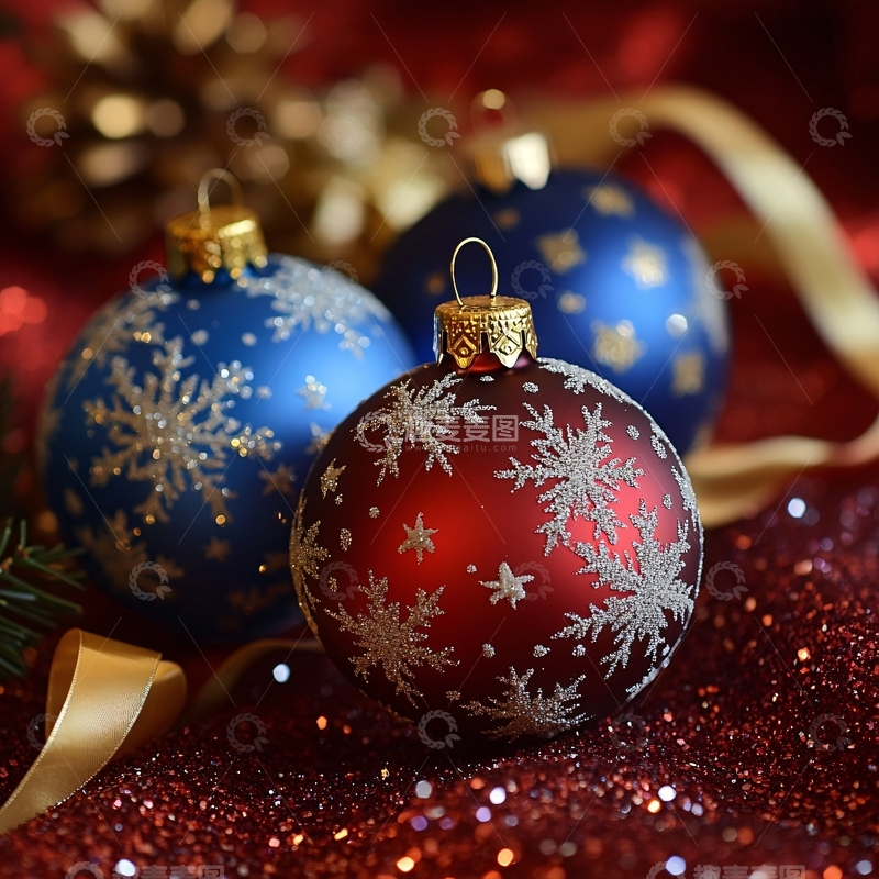 高清大图下载【趣麦麦图】-圣诞节装饰彩球3