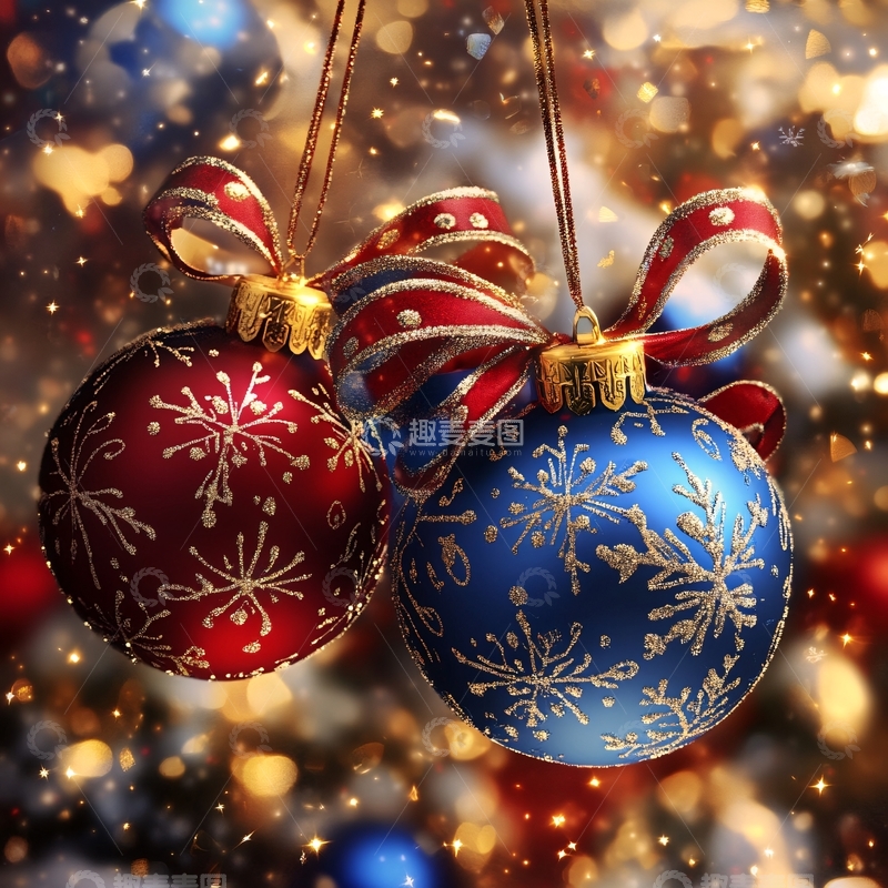 高清大图下载【趣麦麦图】-圣诞节装饰彩球2