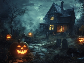 万圣节南瓜灯笼鬼屋图片大全1