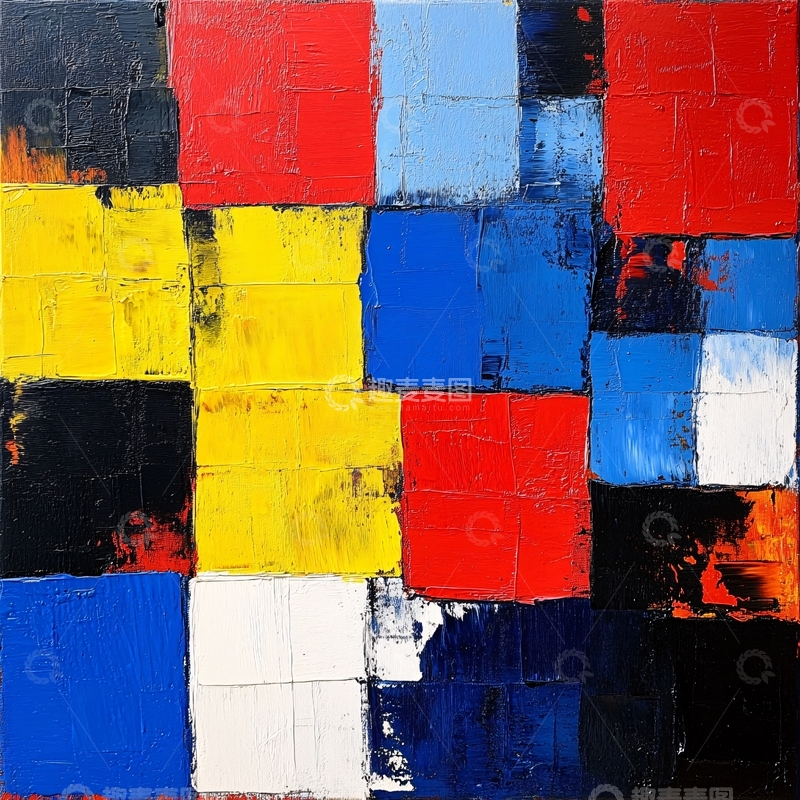 高清大图下载【趣麦麦图】彩色块油画
