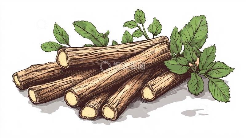 高清大图下载【趣麦麦图】牛蒡根插画