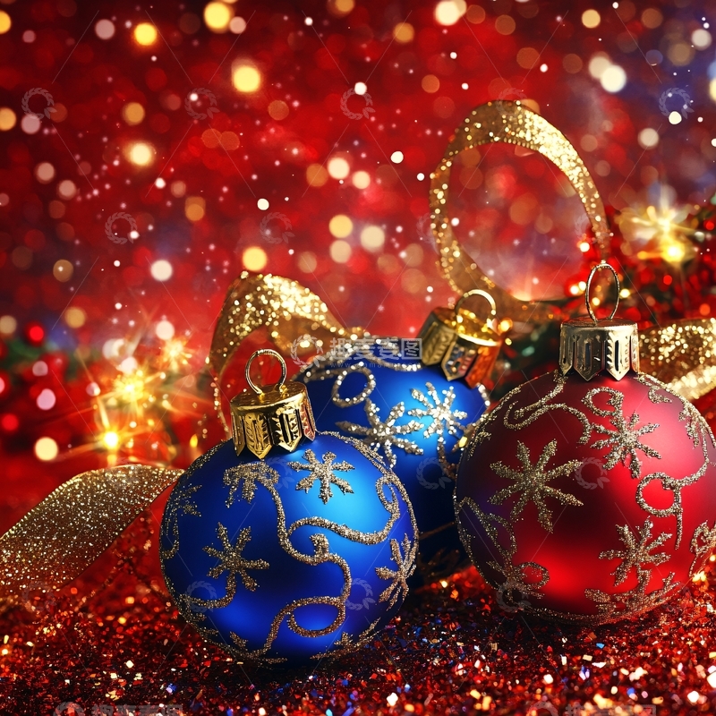 高清大图下载【趣麦麦图】-圣诞节装饰彩球4