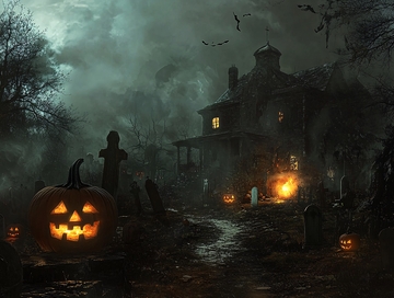 万圣节南瓜灯笼鬼屋图片大全2