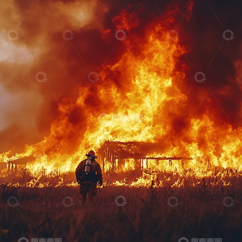 高清大图下载【趣麦麦图】奔赴火场