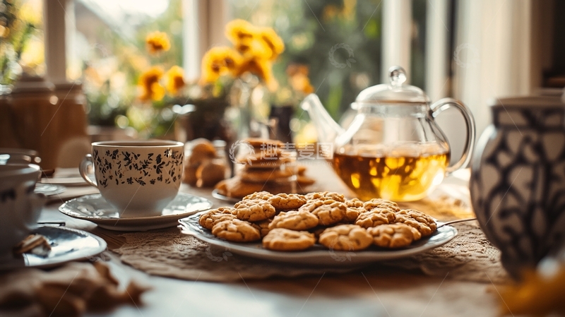 高清大图下载【趣麦麦图】饼干下午茶