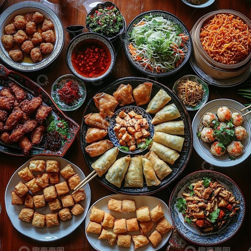 高清大图下载【趣麦麦图】特色小吃客家小吃套餐