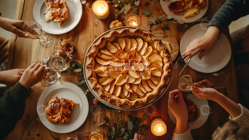 高清大图下载【趣麦麦图】朋友感恩节食物