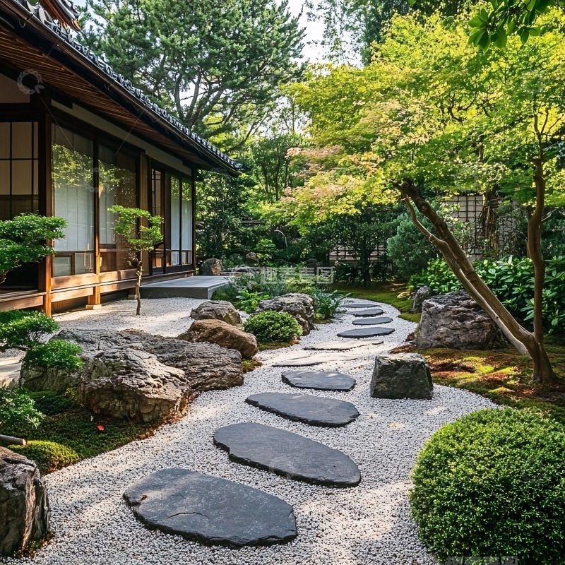 高清大图下载【趣麦麦图】-日式禅意庭院