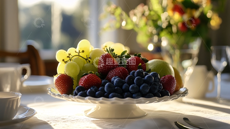 高清大图下载【趣麦麦图】餐桌水果盘