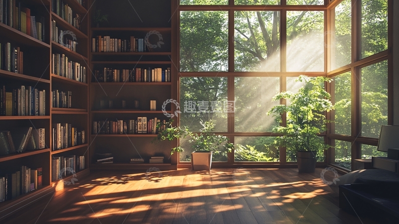 高清大图下载【趣麦麦图】书房插画