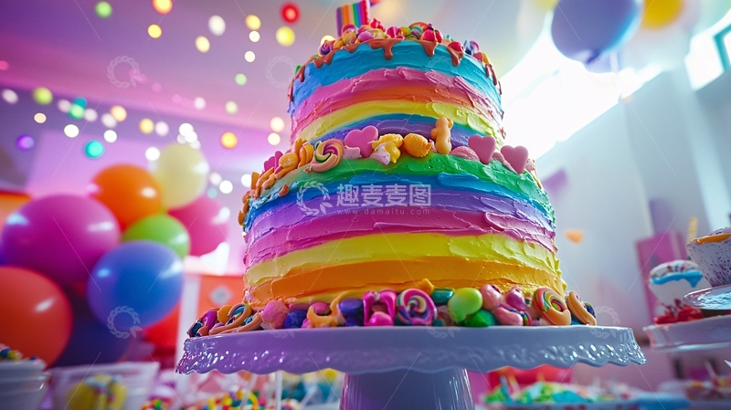 高清大图下载【趣麦麦图】彩虹糖蛋糕