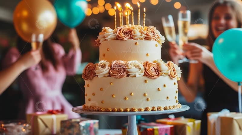 高清大图下载【趣麦麦图】聚会的生日蛋糕