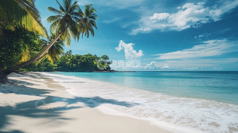 高清大图下载【趣麦麦图】椰林海滩图片素材下载1