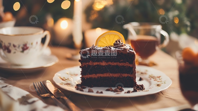 高清大图下载【趣麦麦图】橙香巧克力蛋糕