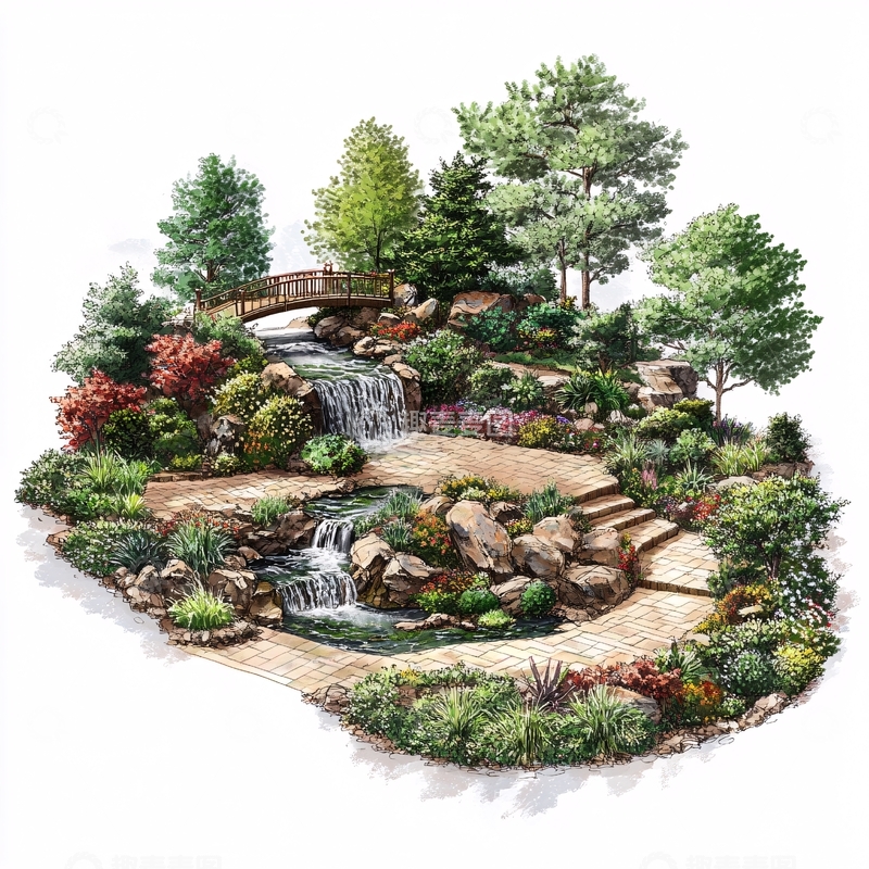 高清大图下载【趣麦麦图】园林设计效果1