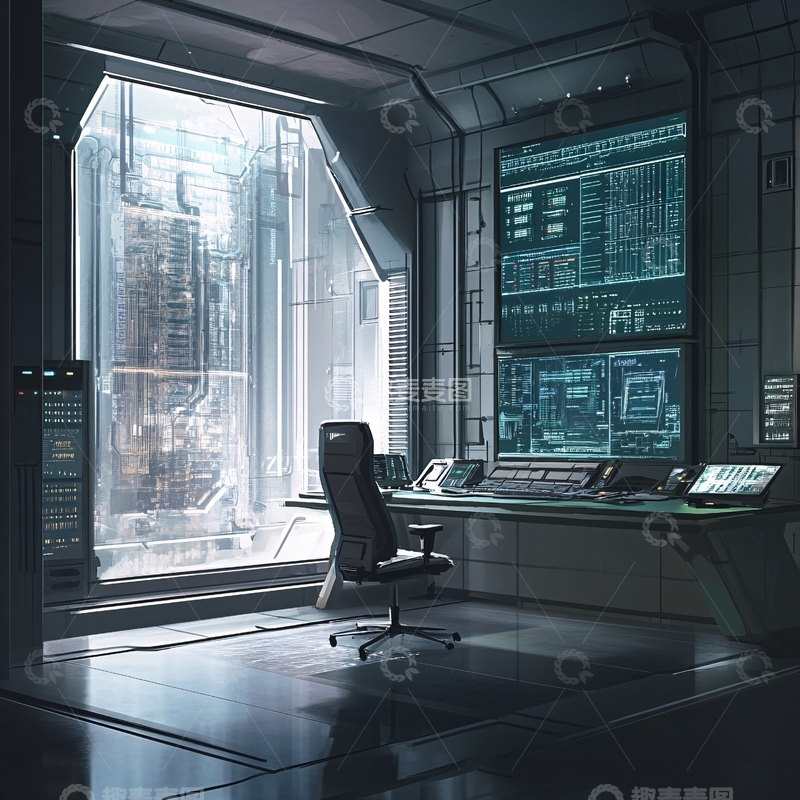 高清大图下载【趣麦麦图】宇宙飞船控制室1