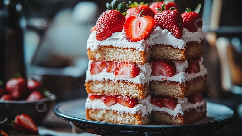 高清大图下载【趣麦麦图】草莓裸蛋糕